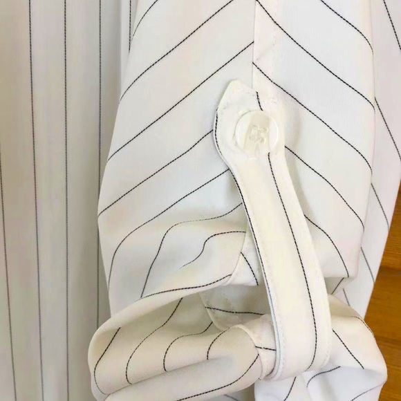 Long belted wrap coat Striped trench - Picture 3 of 4